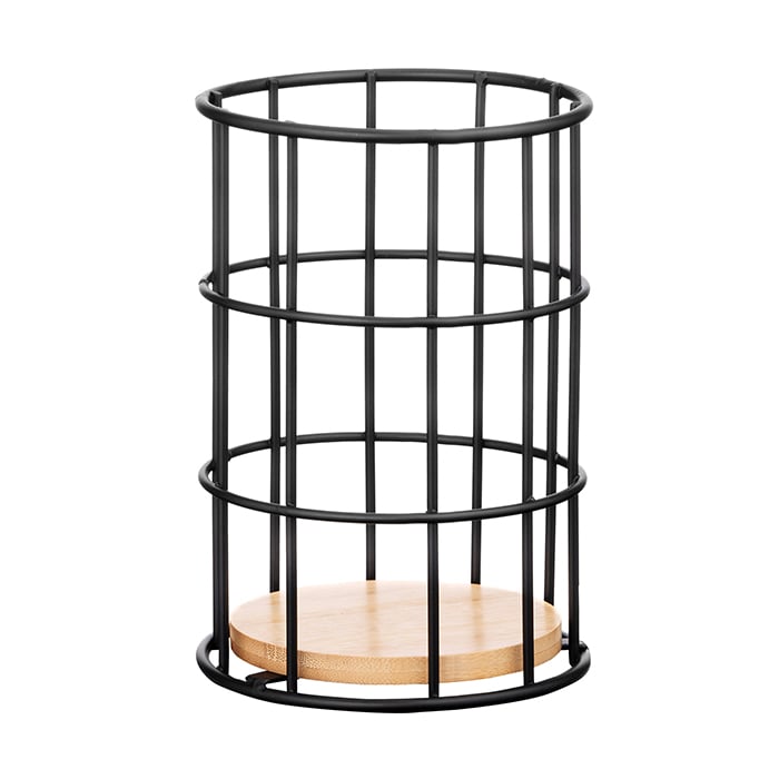 Підставка для столових приборів Ardesto Midori чорна, 11*11*17 см (AR0905B)